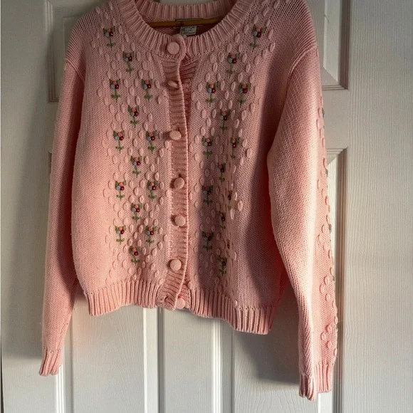 Vintage America Pink Floral Cardigan - Picture 2 of 2